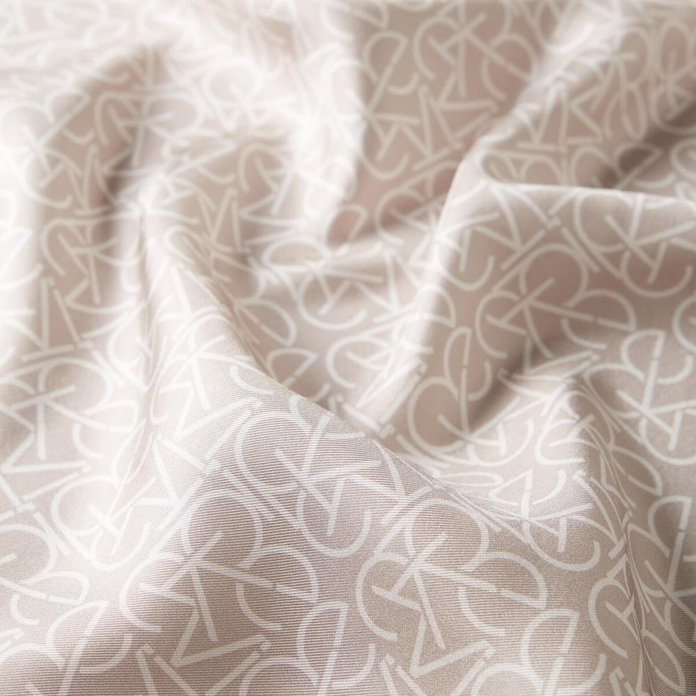 İpekevi Twill İpek Eşarp - Typo Monogram - Taş