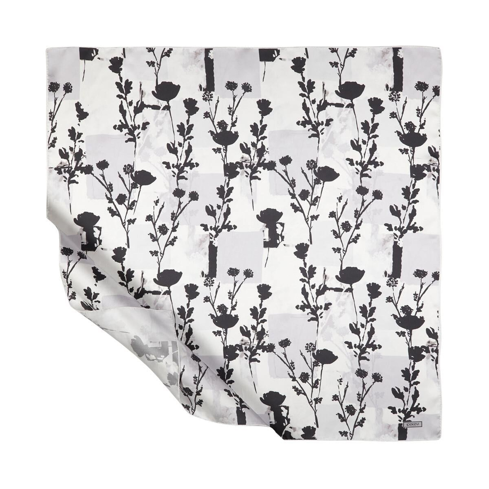 İpekevi Twill İpek Eşarp - Vintage Silhouette - Beyaz