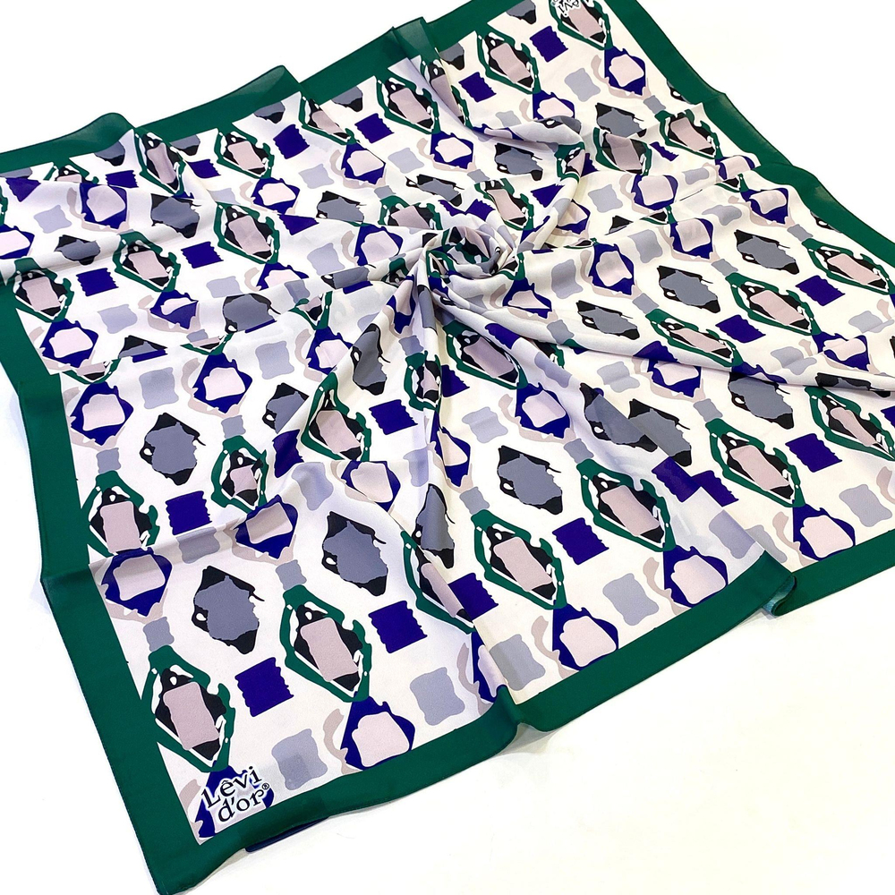 Levidor Desenli Violet Eşarp - 16199 - Zümrüt