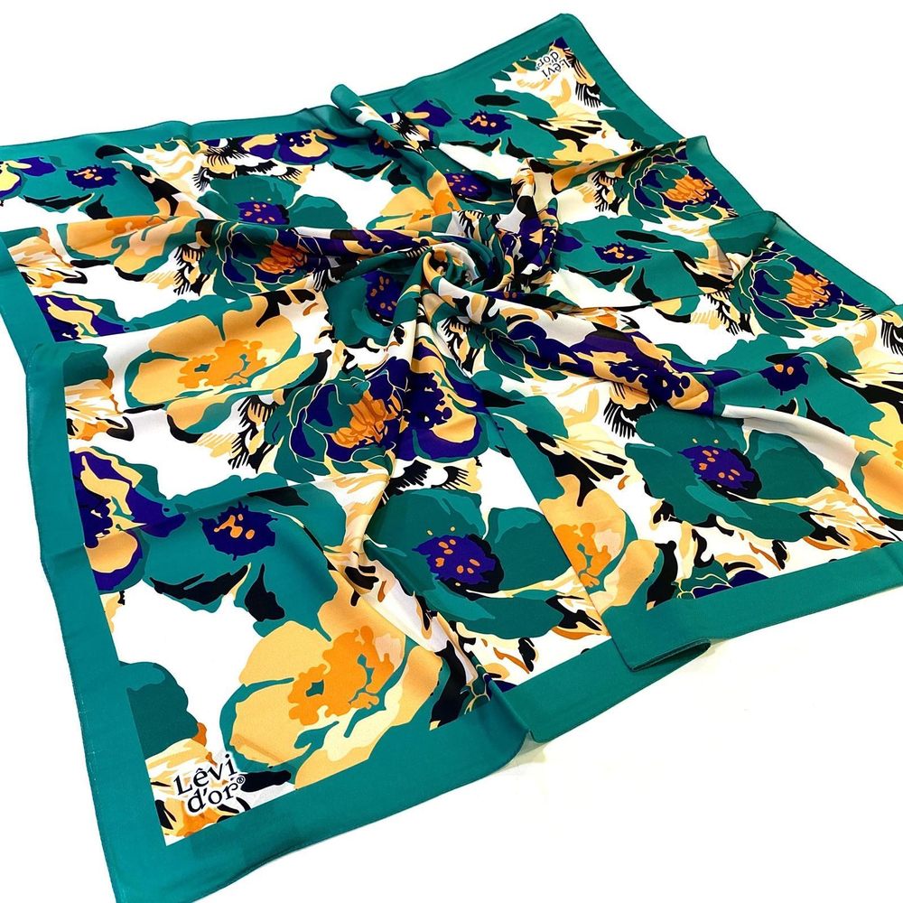 Levidor Desenli Violet Eşarp - 16200 - Su Yeşili