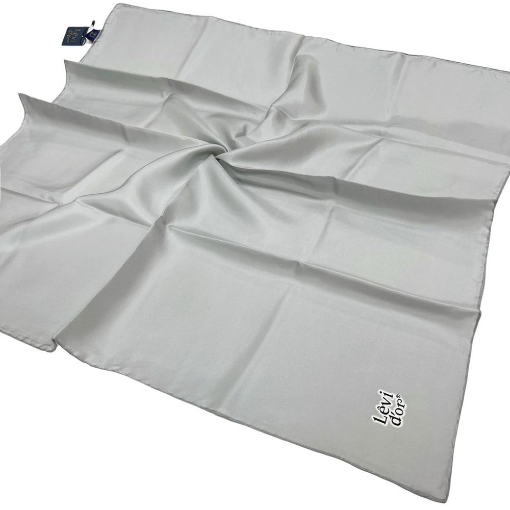 Levidor Düz Twill İpek Eşarp - Gri