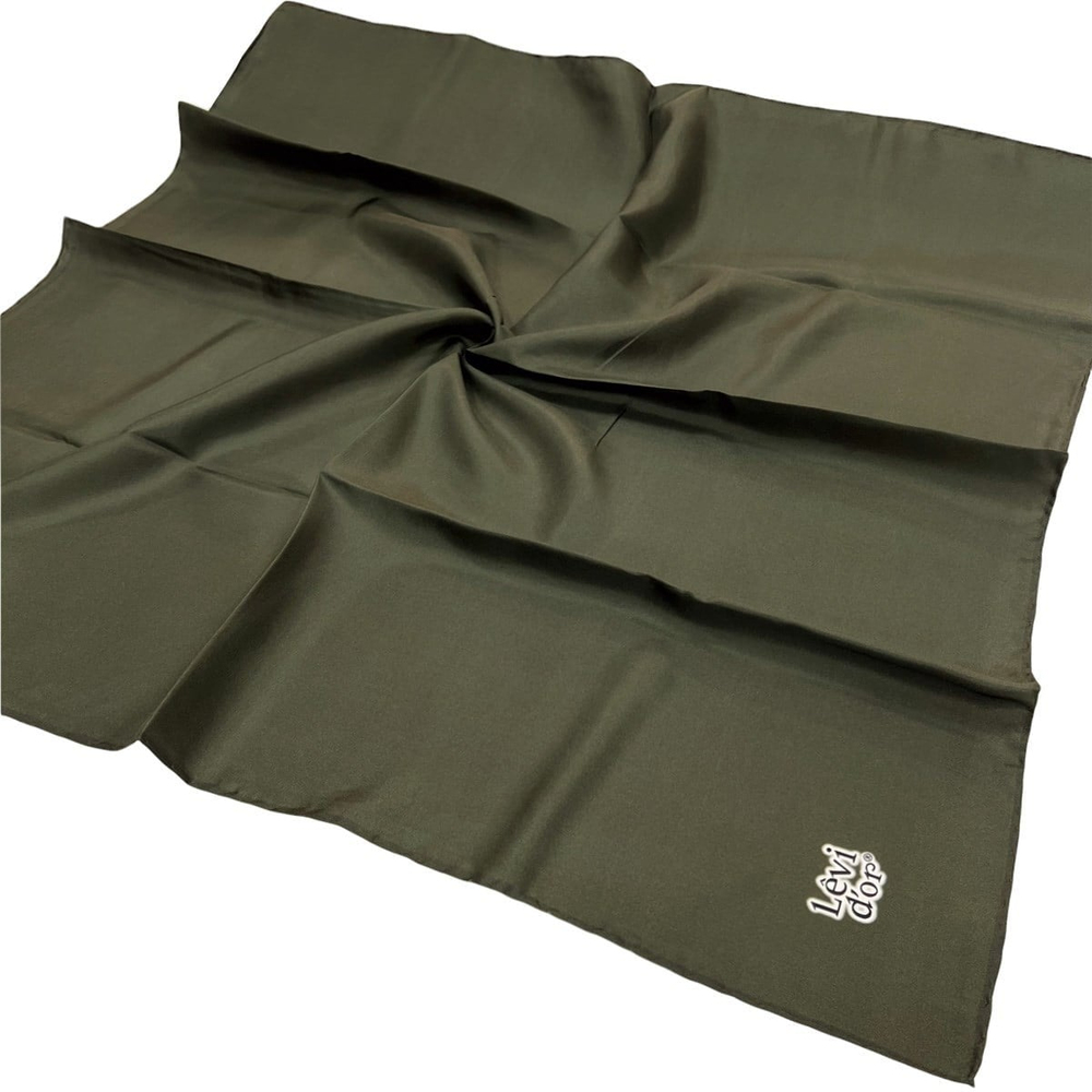 Levidor Düz Twill İpek Eşarp - Haki