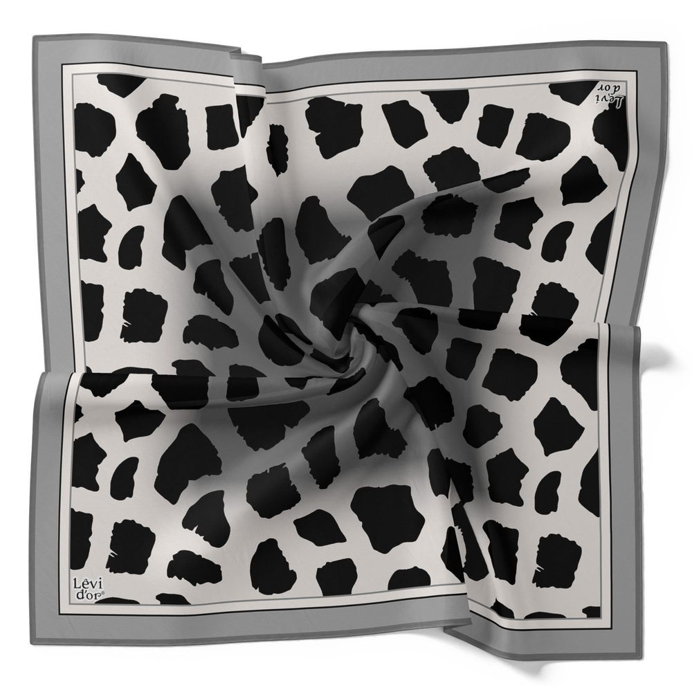 Levidor Kristal Eşarp - 20010 - Leopar Desenli Gri