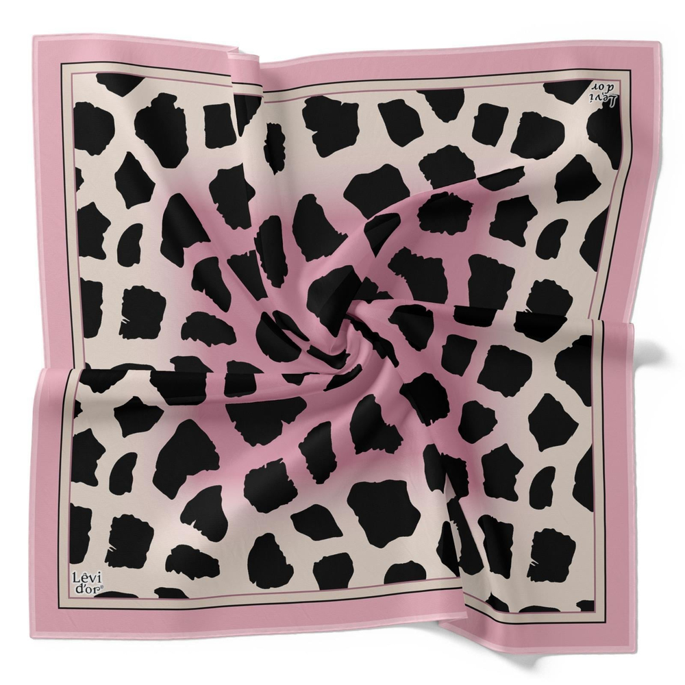 Levidor Kristal Eşarp - 20010 - Leopar Desenli Pembe