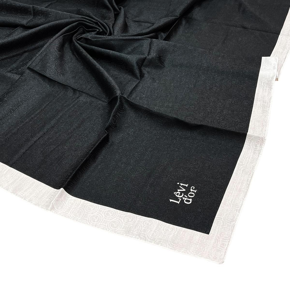 Levidor Monogram Eşarp - Siyah Beyaz
