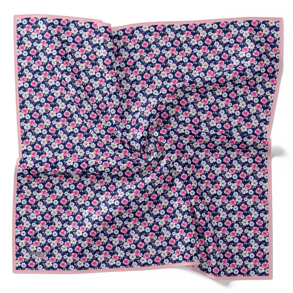 Levidor Pamuklu Sport Eşarp - 90263-20 Lacivert Pembe