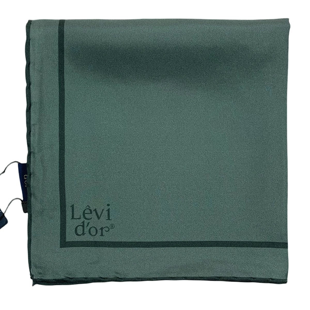 Levidor Şeritli Düz Twill İpek Eşarp - Çağla