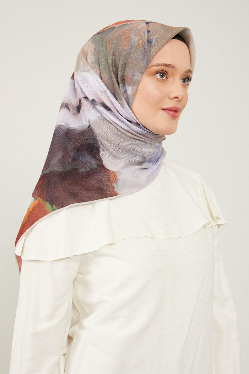 Levidor Soft Pamuk Eşarp - 90066-01 Kiremit