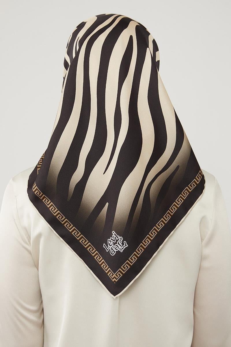 Levidor Trend Eşarp - Zebra Desen - Siyah Bej
