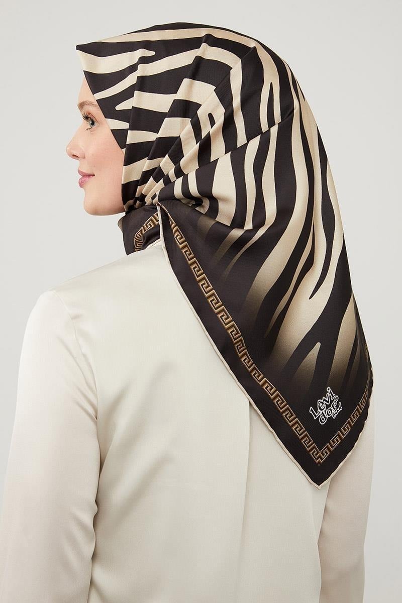 Levidor Trend Eşarp - Zebra Desen - Siyah Bej