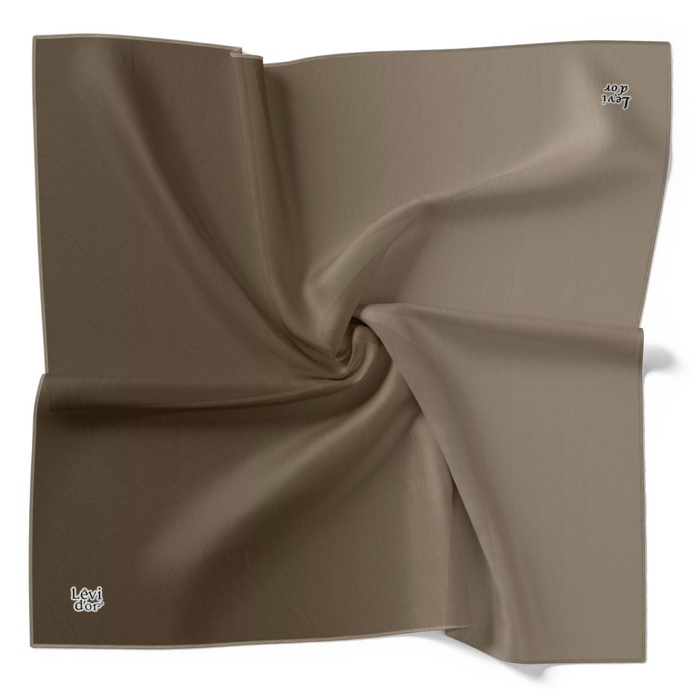 Levidor Twill İpek Eşarp - Degrade - Vizon Taş