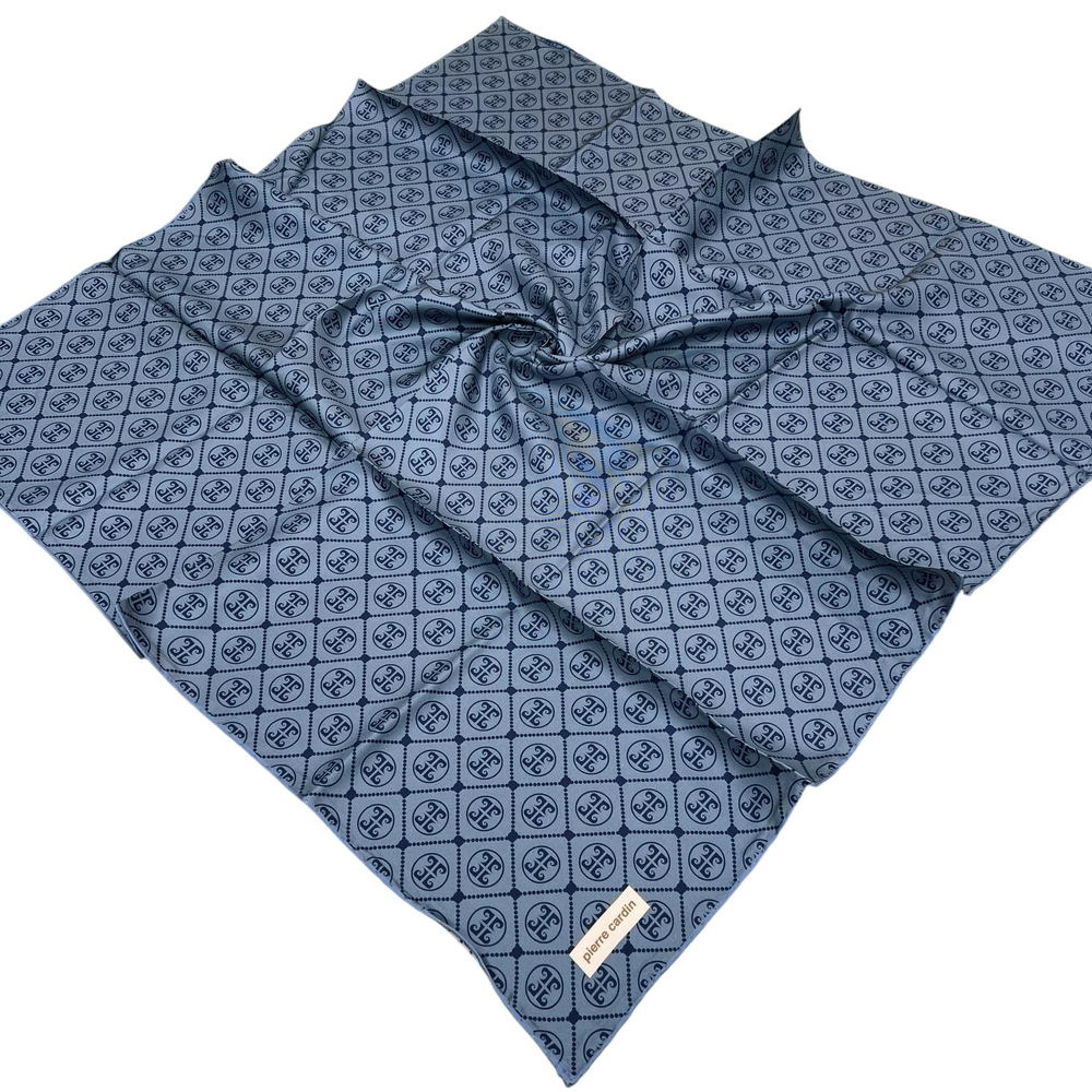 Pierre Cardin İpek Eşarp - 8631438-924 Metalik Mavi