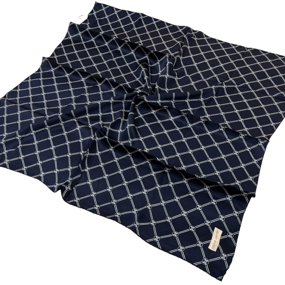 Pierre Cardin İpek Eşarp - 8902230-322 Lacivert Beyaz Sura