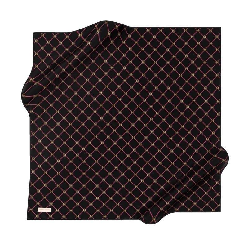 Pierre Cardin İpek Eşarp - 8902438-912 Siyah Pembe Twill