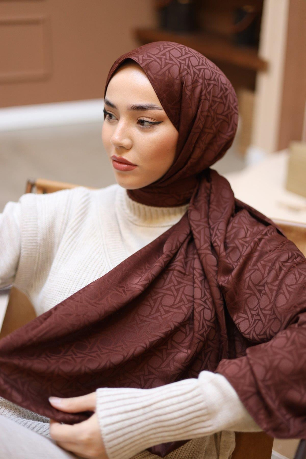 Silk Home Deluxe Şal - 40003  Çikolata