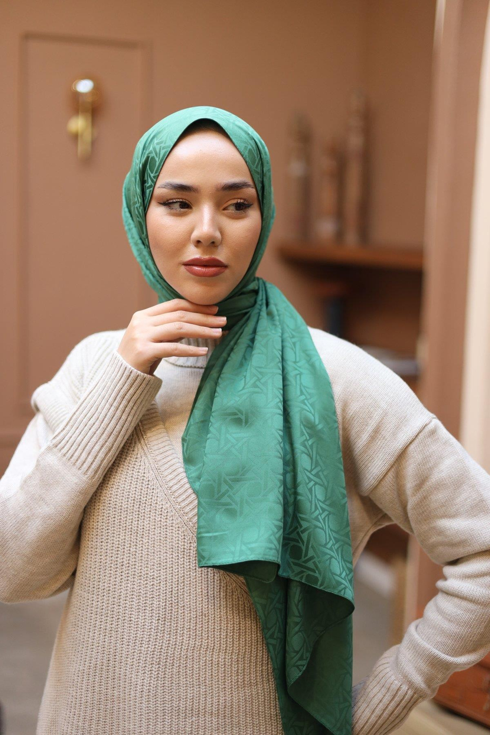 Silk Home Deluxe Şal - 40003  Çimen Yeşili