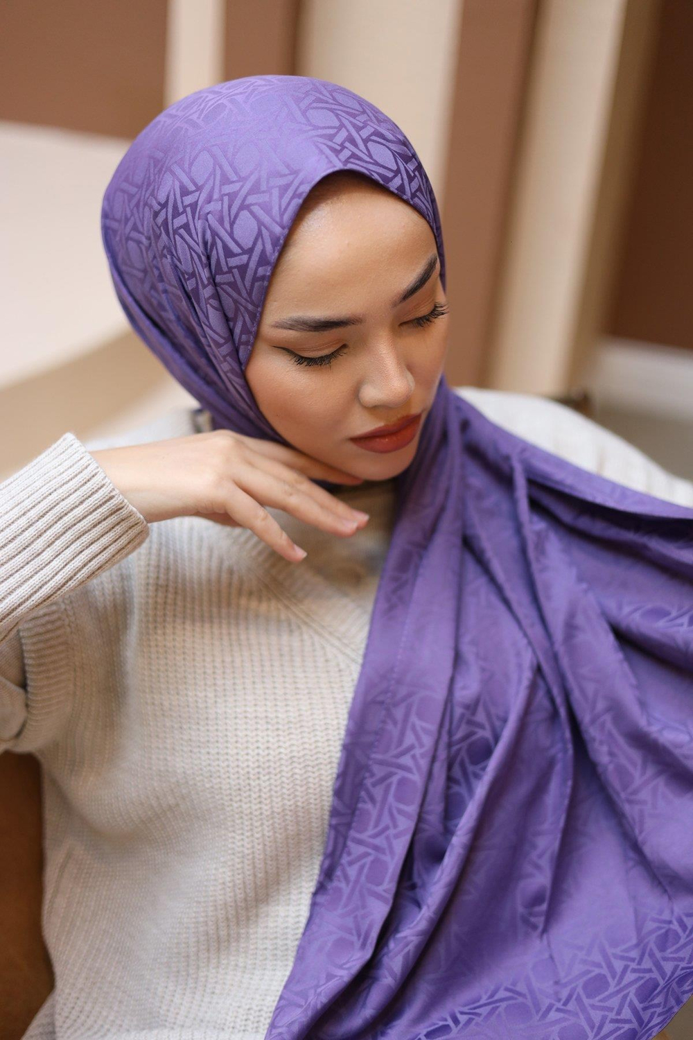 Silk Home Deluxe Şal - 40003  Eflatun