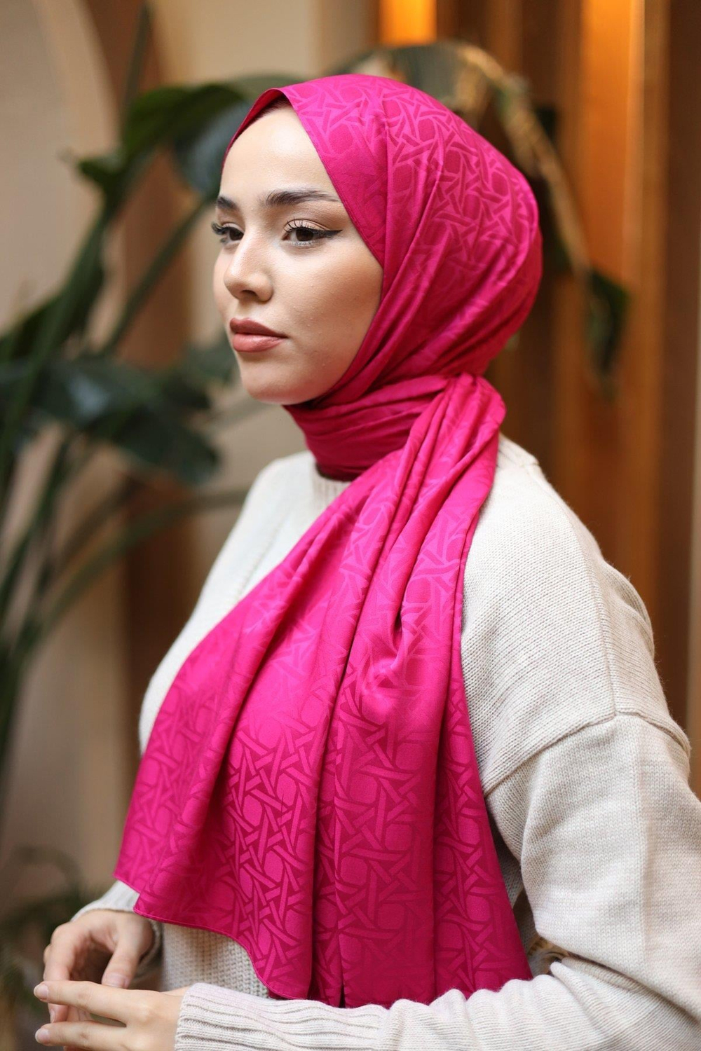 Silk Home Deluxe Şal - 40003  Fuşya