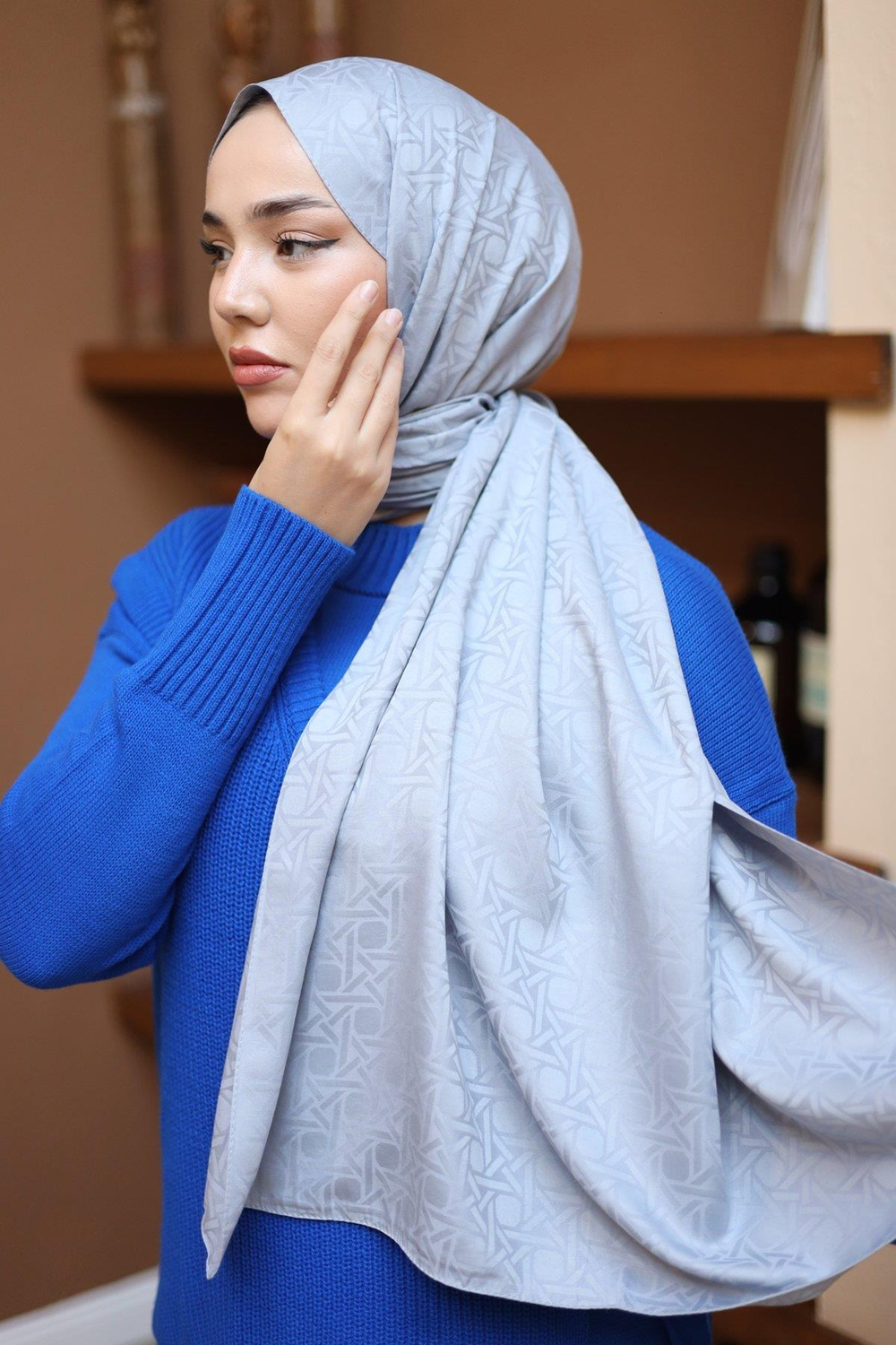 Silk Home Deluxe Şal - 40003  Gümüş