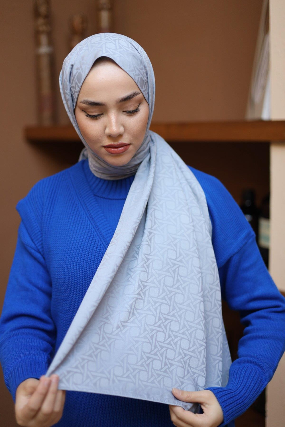 Silk Home Deluxe Şal - 40003  Gümüş