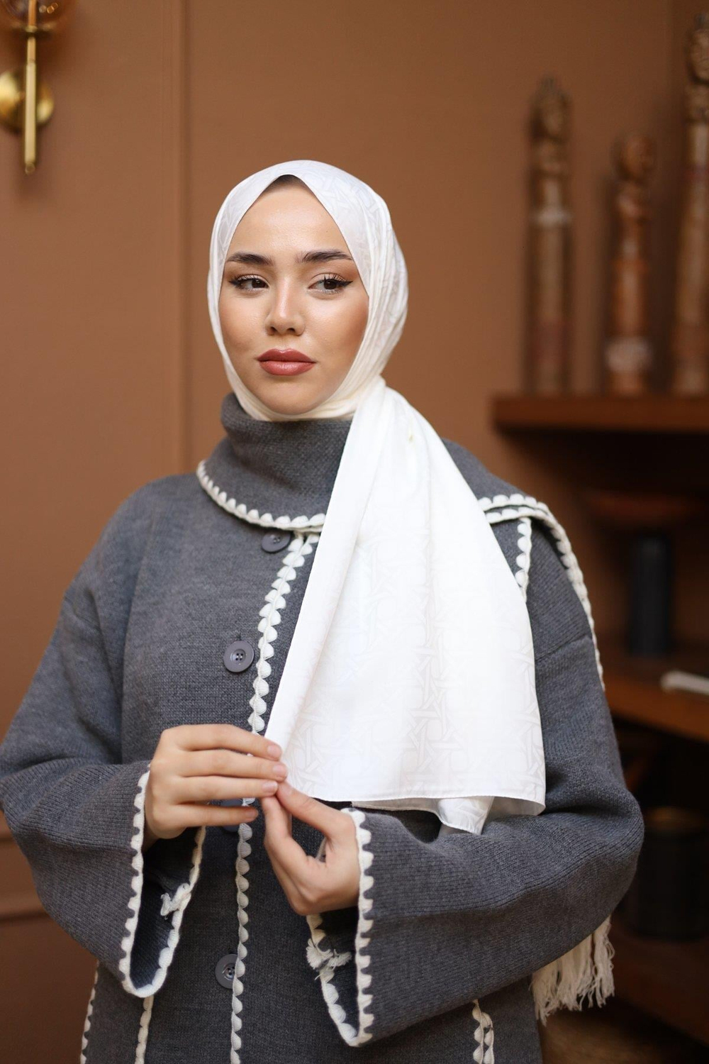 Silk Home Deluxe Şal - 40003  İnci Beyaz