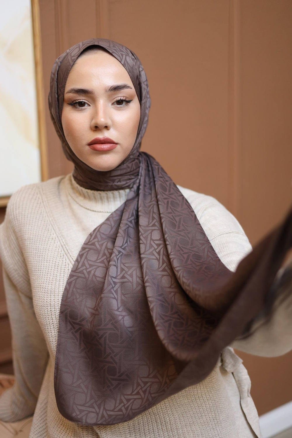 Silk Home Deluxe Şal - 40003  Kahve