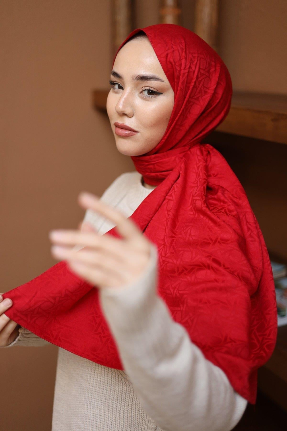 Silk Home Deluxe Şal - 40003  Kırmızı