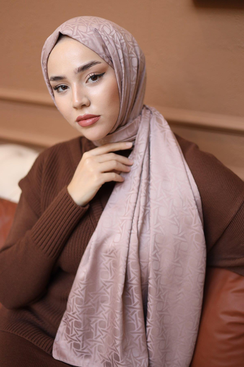 Silk Home Deluxe Şal - 40003  Koyu Pudra