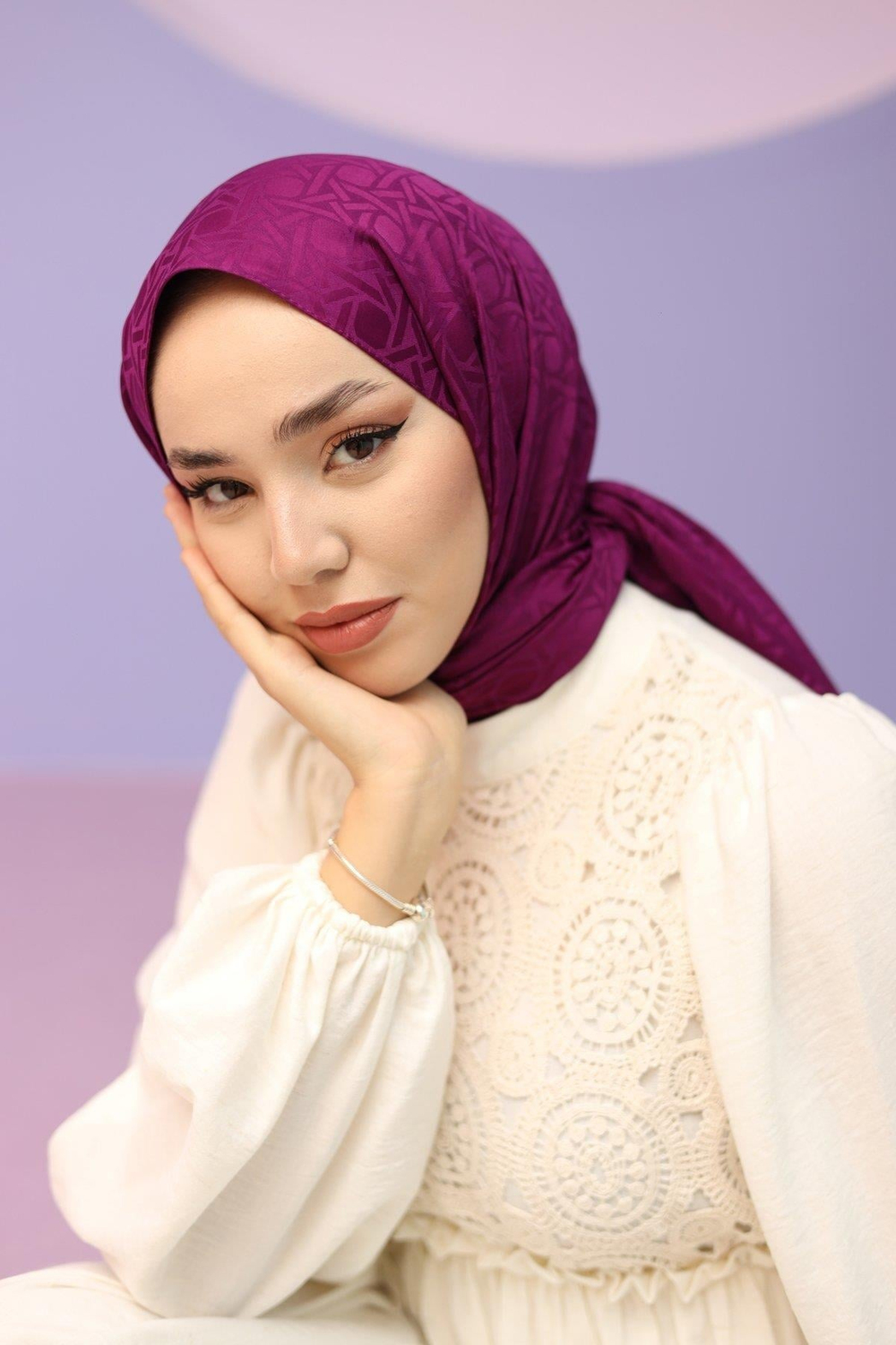 Silk Home Deluxe Şal - 40003  Mürdüm