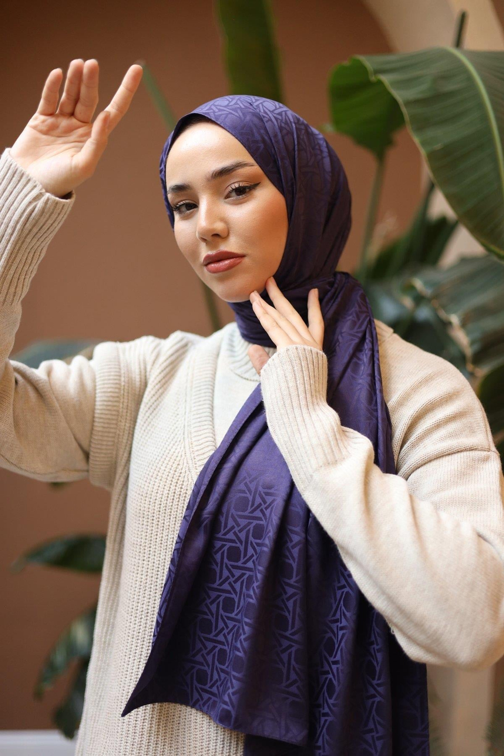 Silk Home Deluxe Şal - 40003  Patlıcan Mor