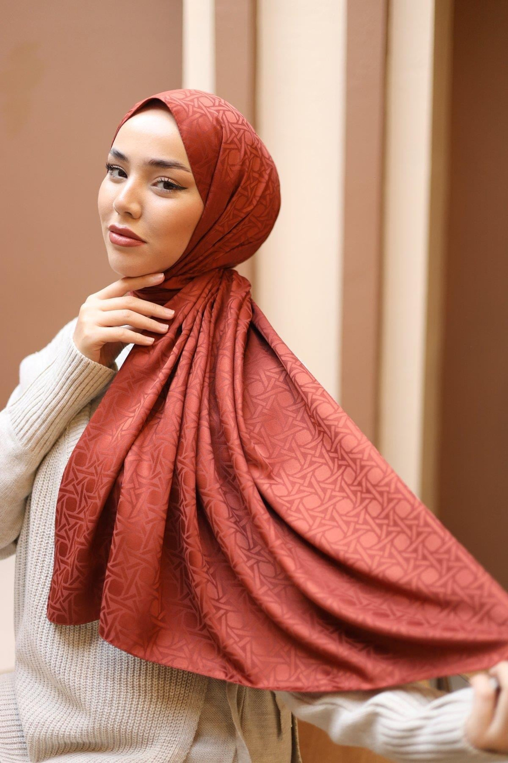 Silk Home Deluxe Şal - 40003  Taba