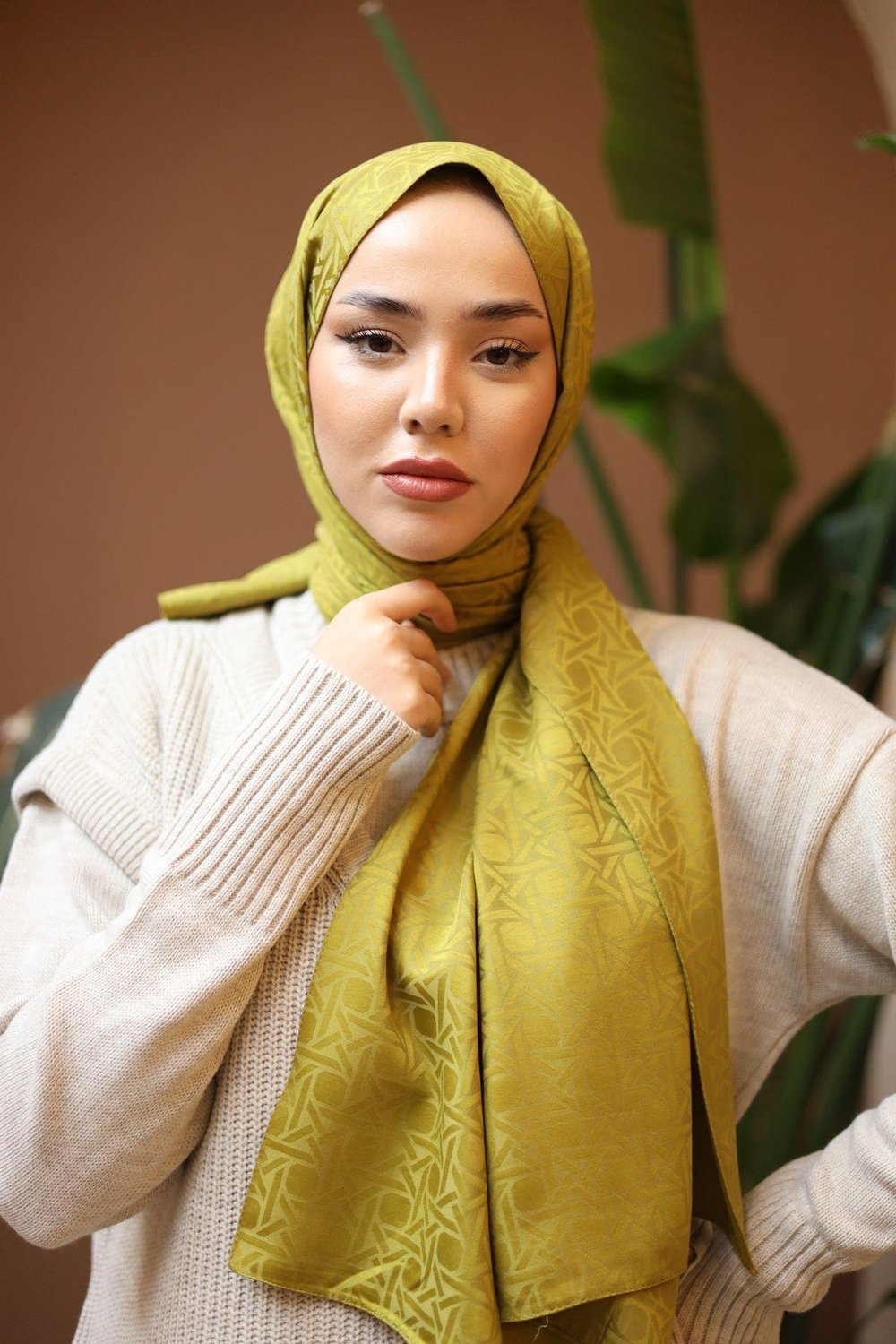 Silk Home Deluxe Şal - 40003  Yağ Yeşili