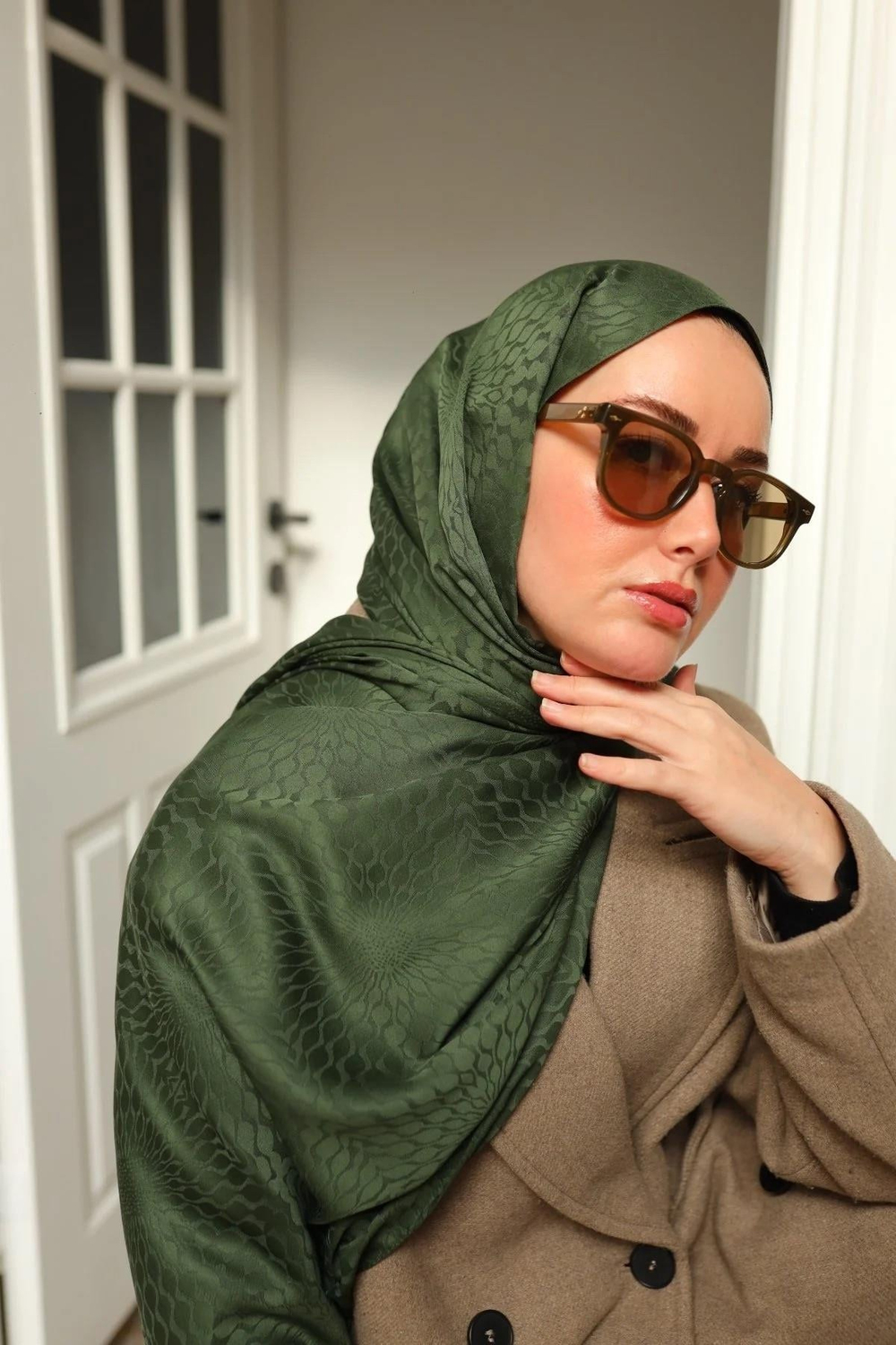 Silk Home Deluxe Şal - 40006-31 Haki