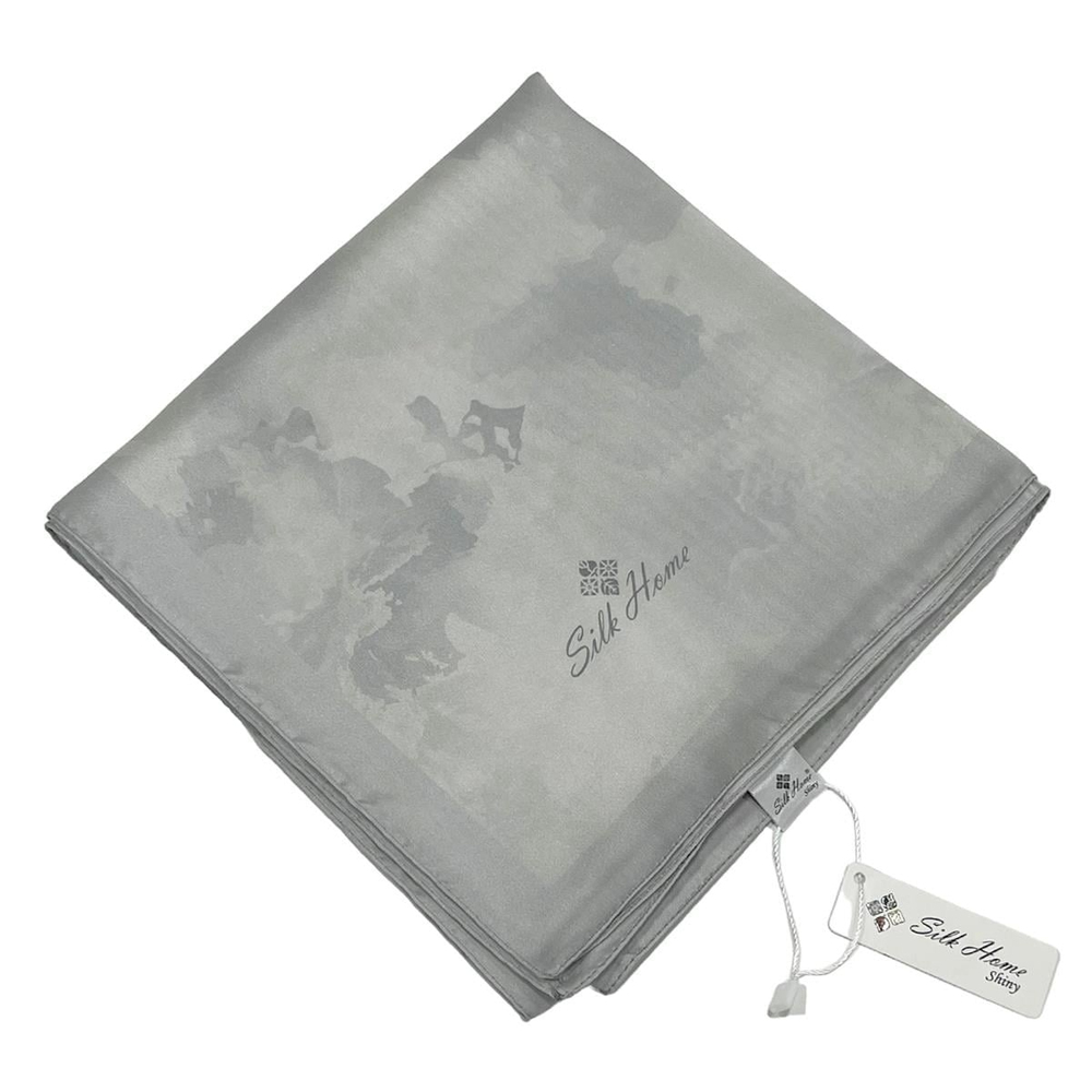 Silk Home Desenli Shiny Eşarp - 8647 - Açık Gümüş