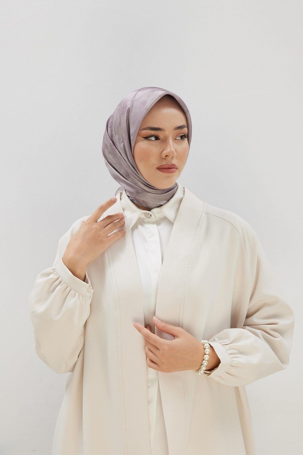 Silk Home Desenli Shiny Eşarp - 8647 - Gülkurusu