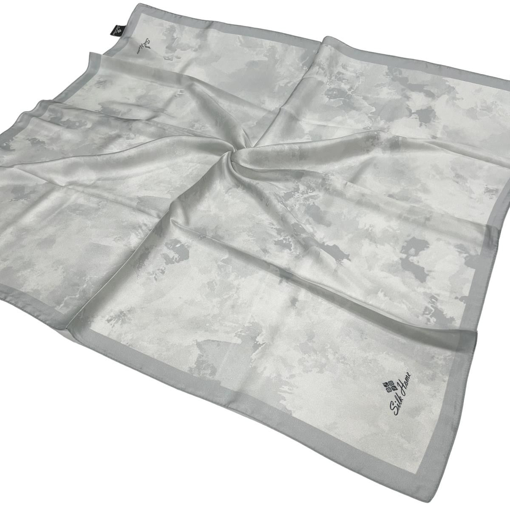 Silk Home Desenli Shiny Eşarp - 8647 - Gümüş