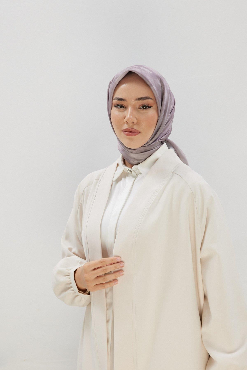 Silk Home Desenli Shiny Eşarp - 8647 - Gülkurusu