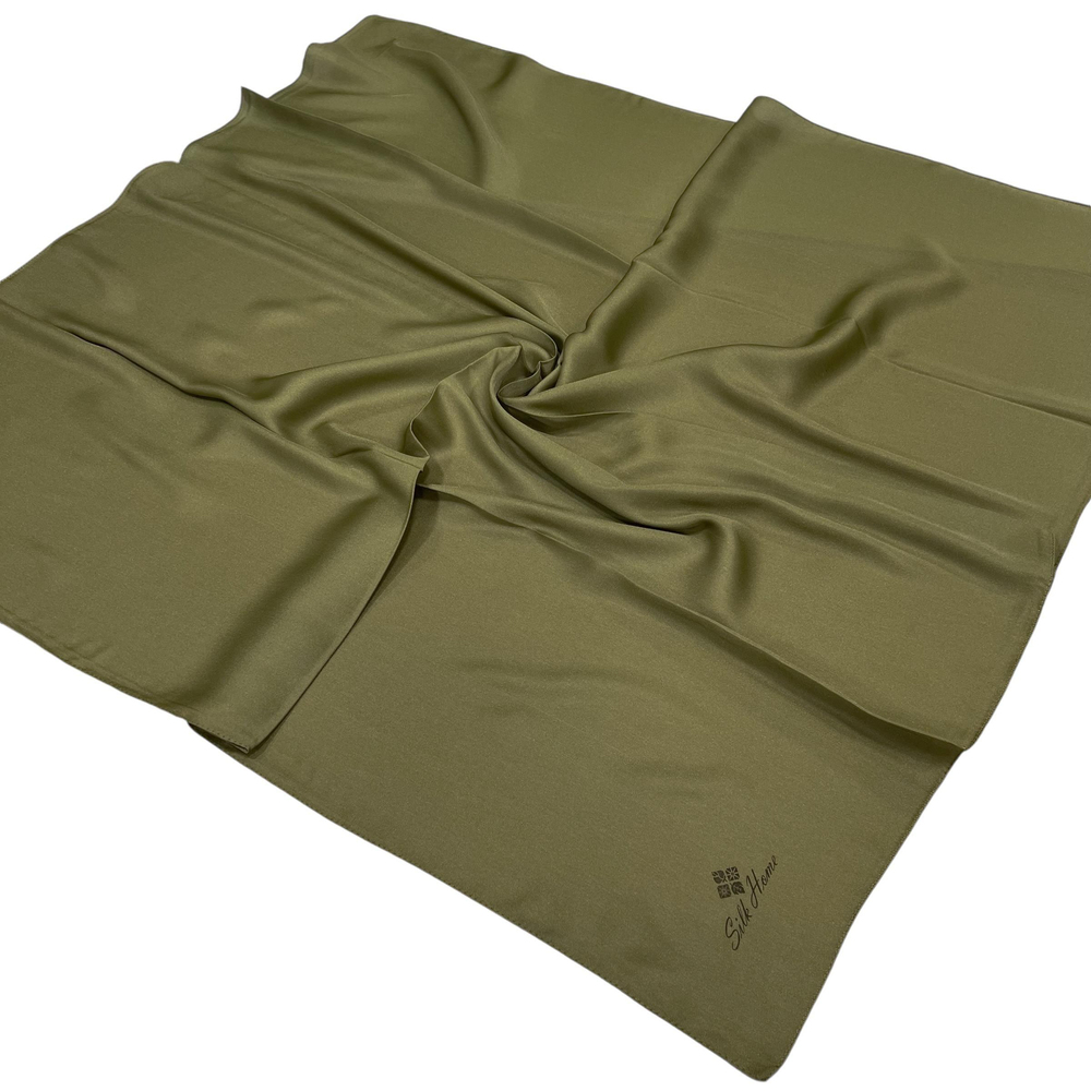 Silk Home Düz Shiny Eşarp - Asker Yeşili