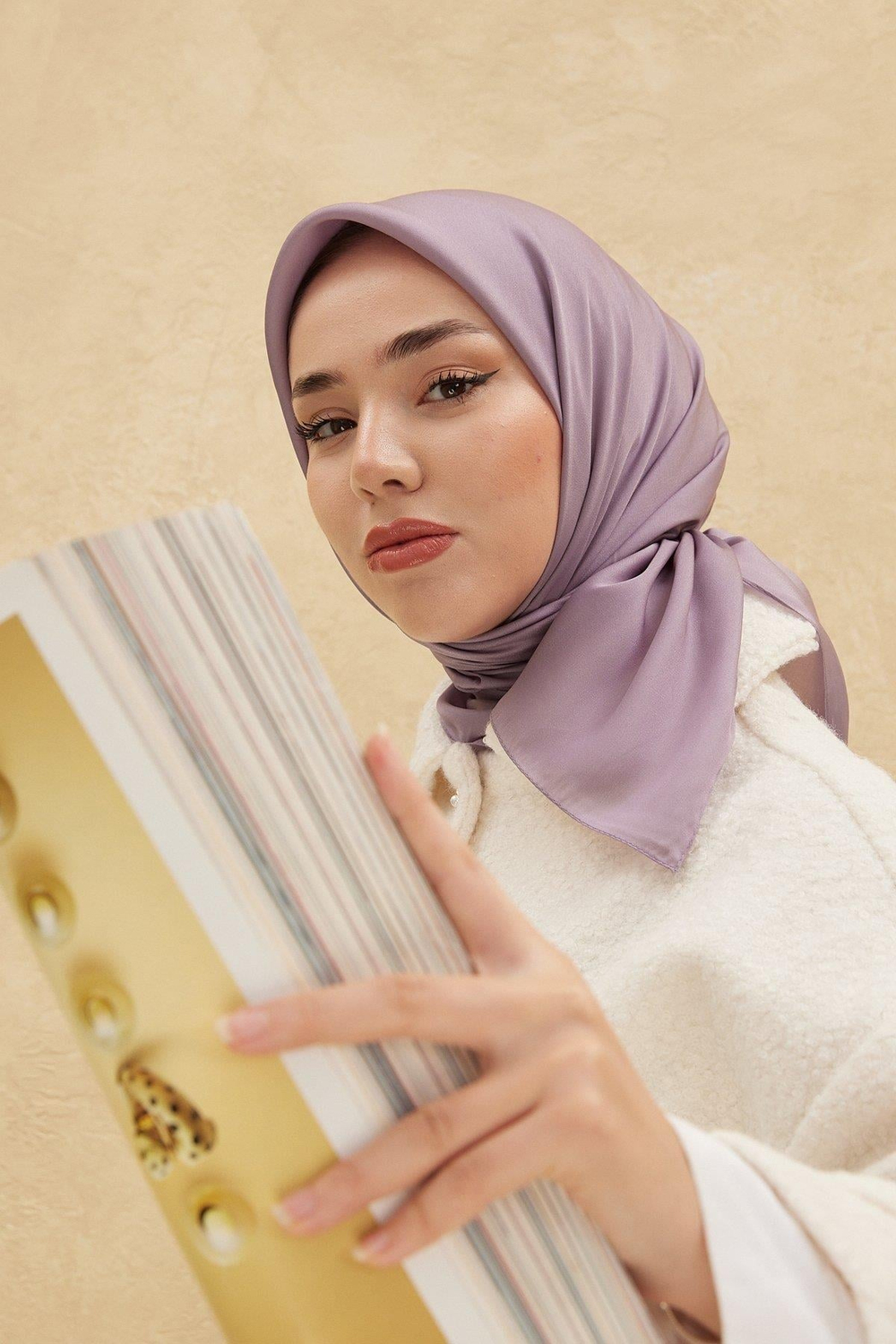 Silk Home Düz Shiny Eşarp - Erguvan
