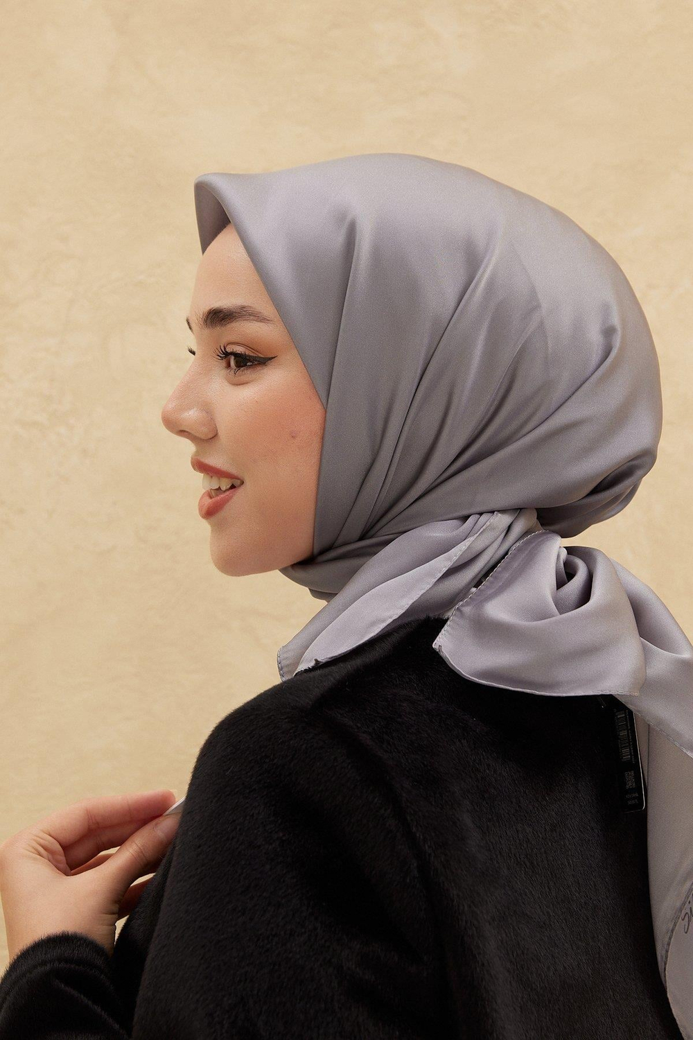 Silk Home Düz Shiny Eşarp - Füme