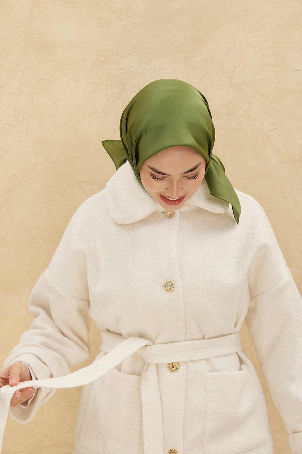 Silk Home Düz Shiny Eşarp - Yeşil