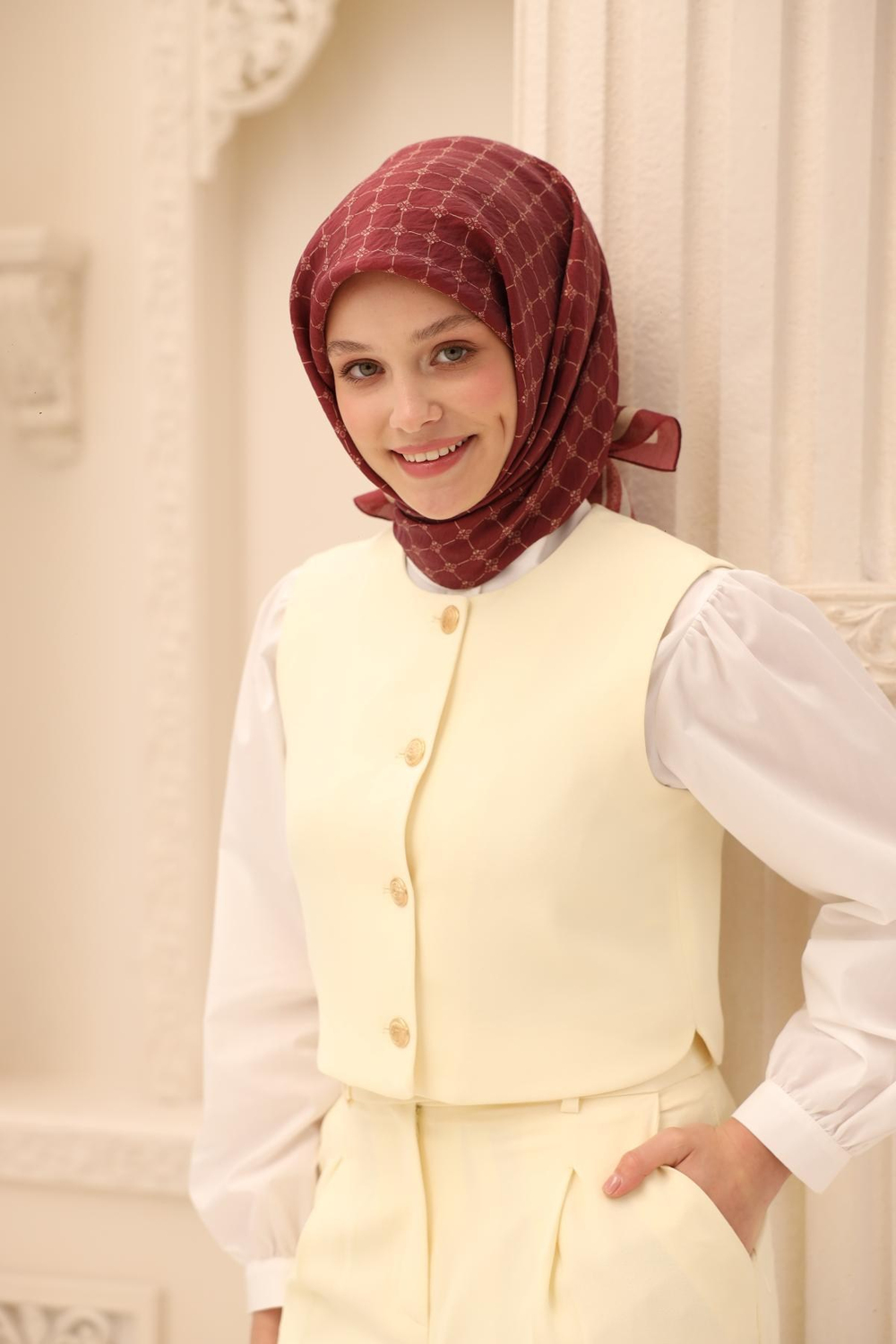 Silk Home Olinda Eşarp - 48004 - Nar Çiçeği