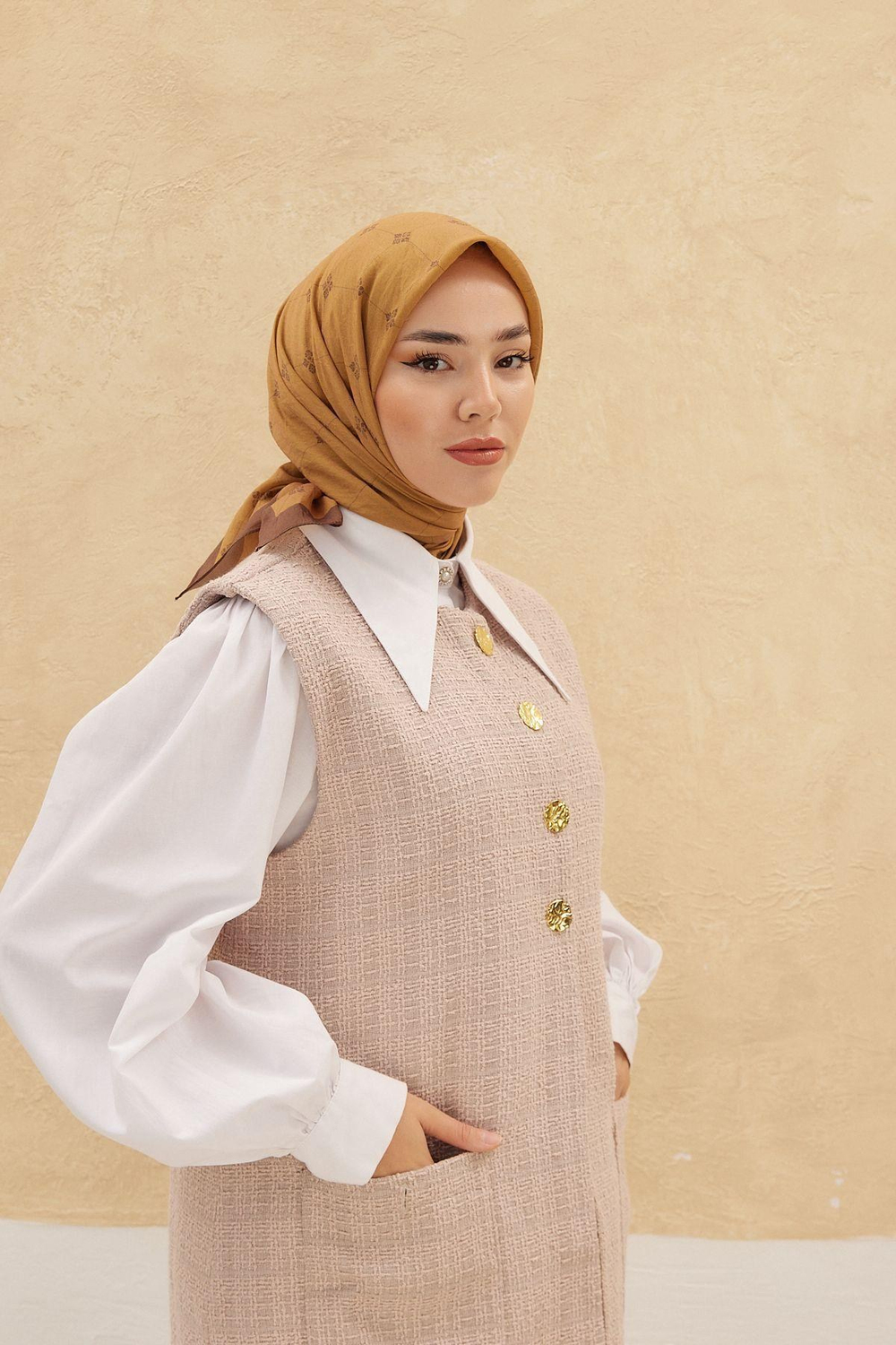 Silk Home Olinda Eşarp - Safran Kahve