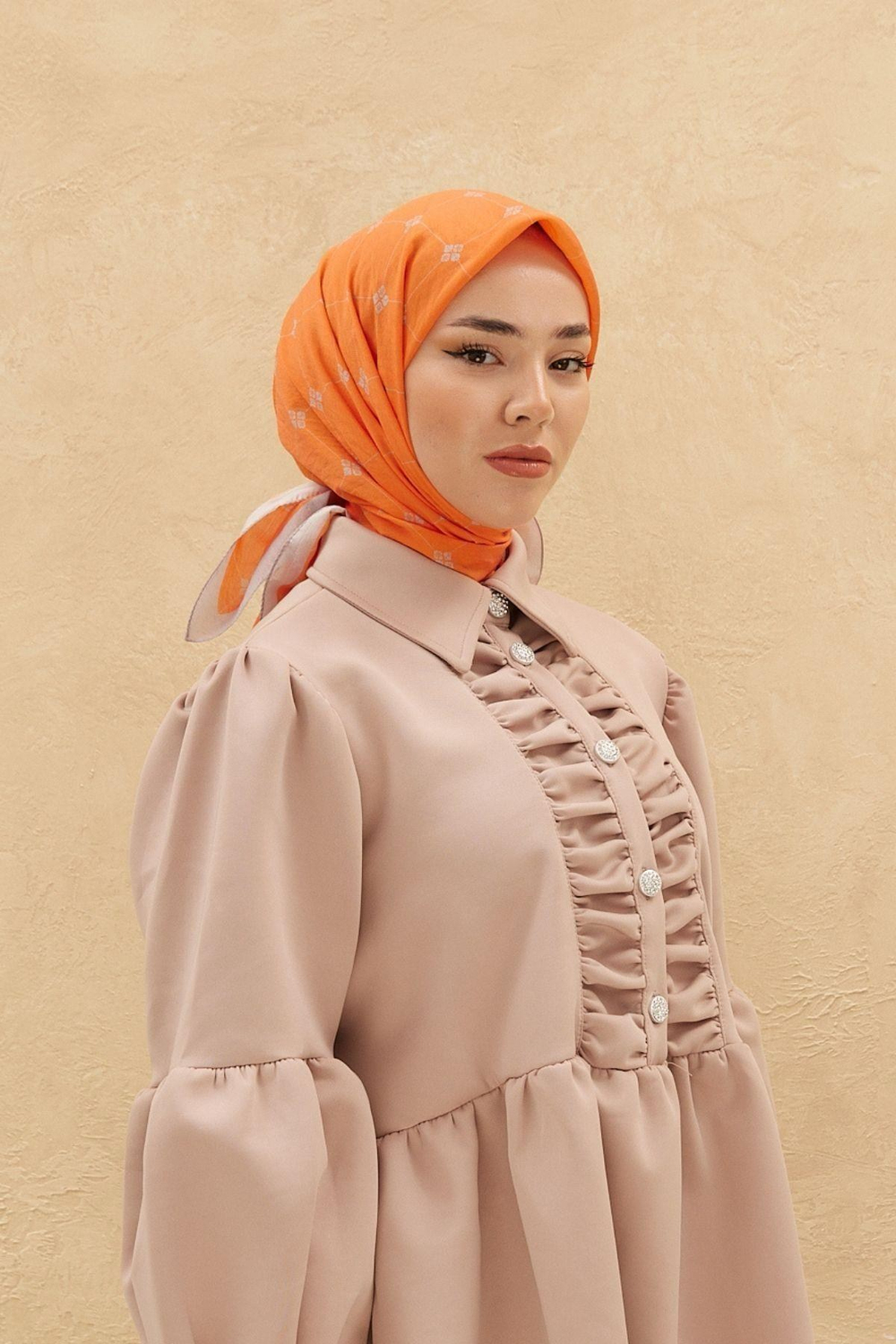 Silk Home Olinda Eşarp - Turuncu Gri