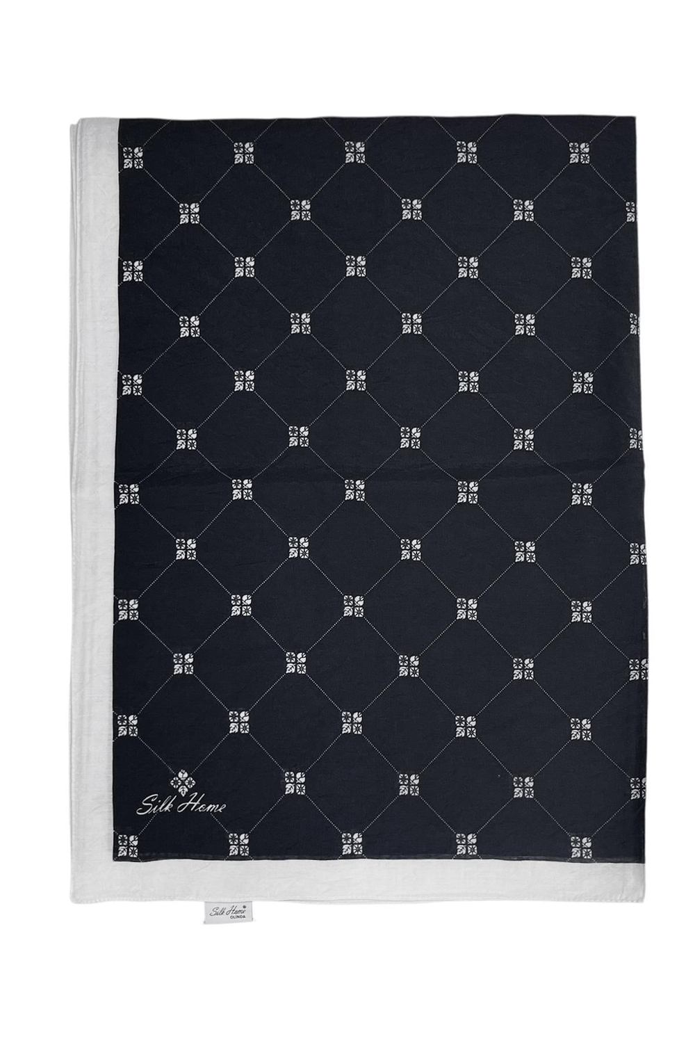Silk Home Olinda Şal - 49003 - Mat Siyah Beyaz