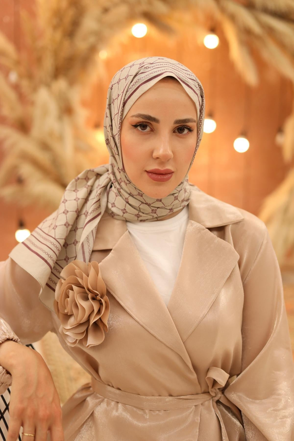 Silk Home Olinda Şal - 49005 - 34 Bej Gül Kurusu