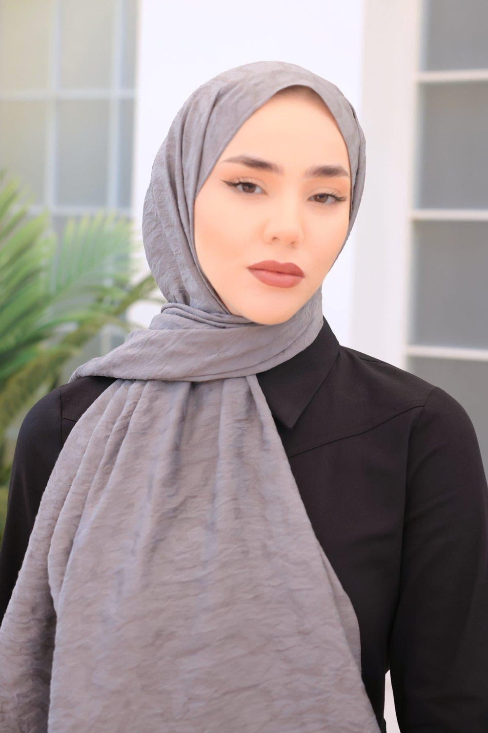Silk Home Olinda Şal - Dalga Desenli - Gri