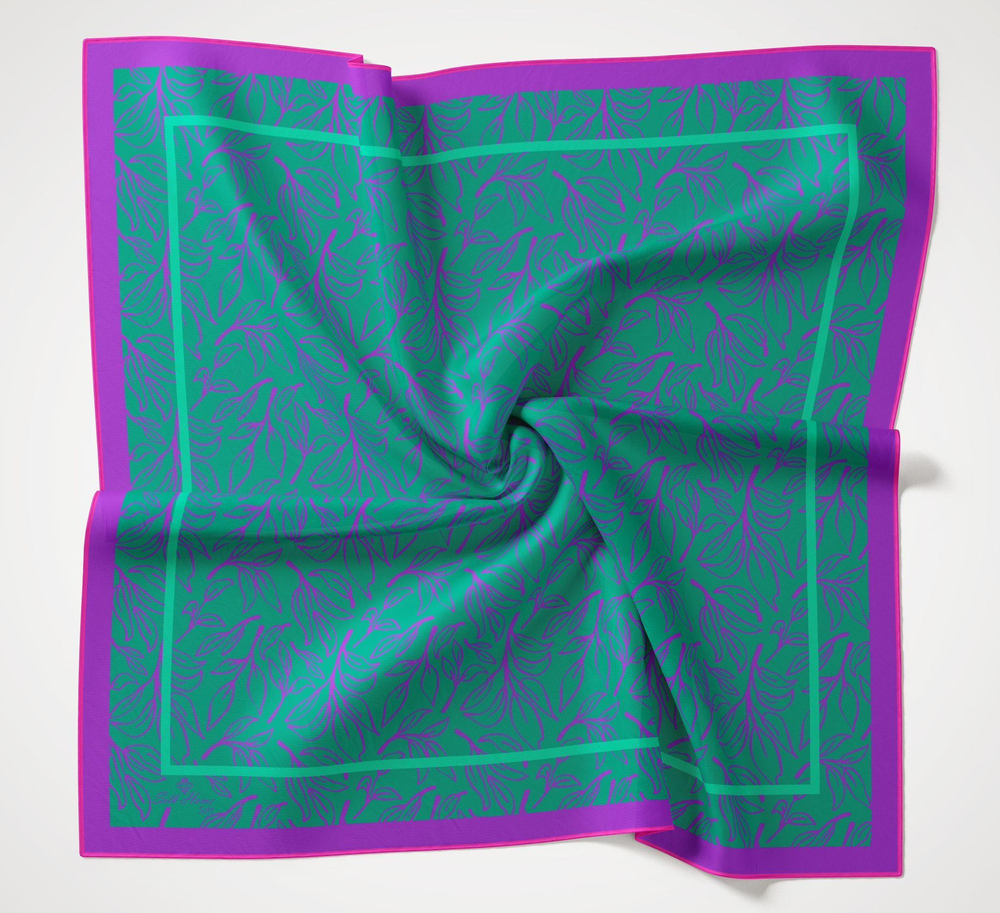 Silk Home Soft Eşarp - 1021 - Koyu Yeşil Mor
