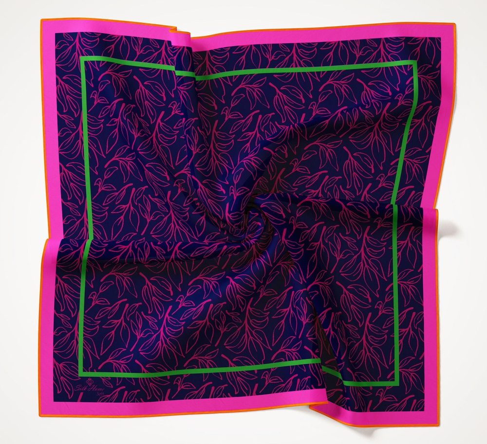 Silk Home Soft Eşarp - 1021 - Lacivert Fuşya