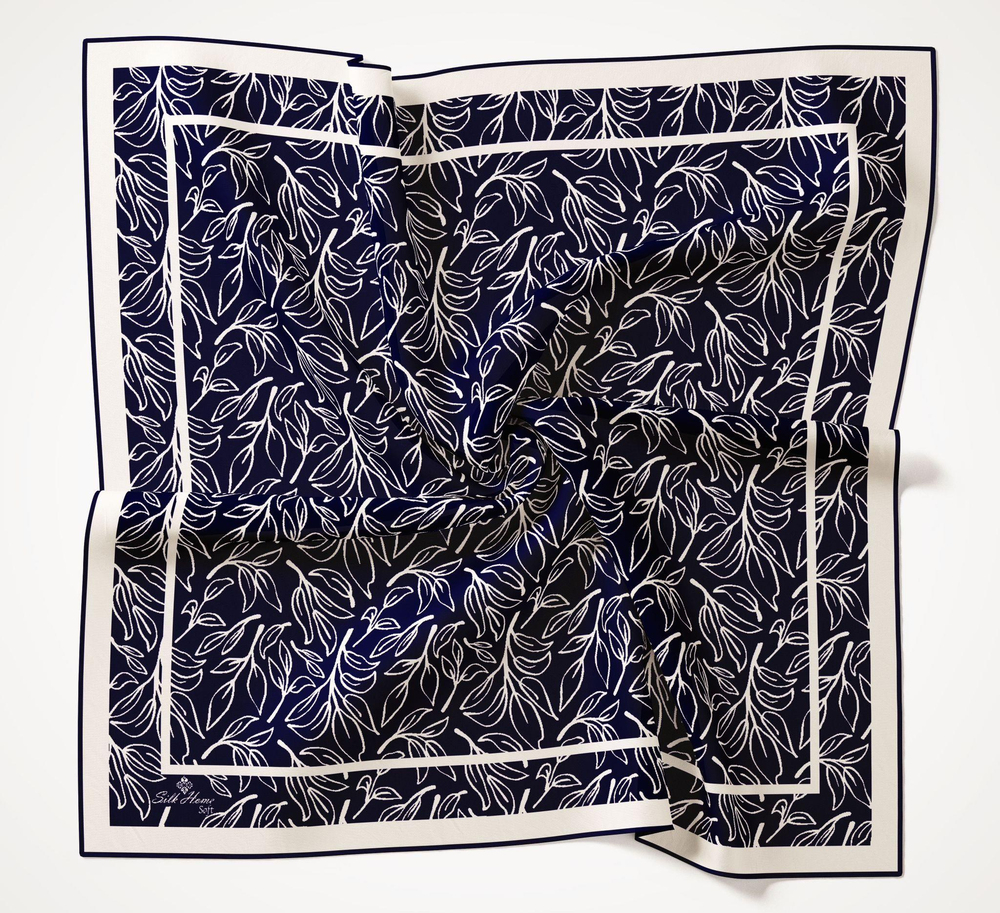 Silk Home Soft Eşarp - 1021 - Lacivert Krem